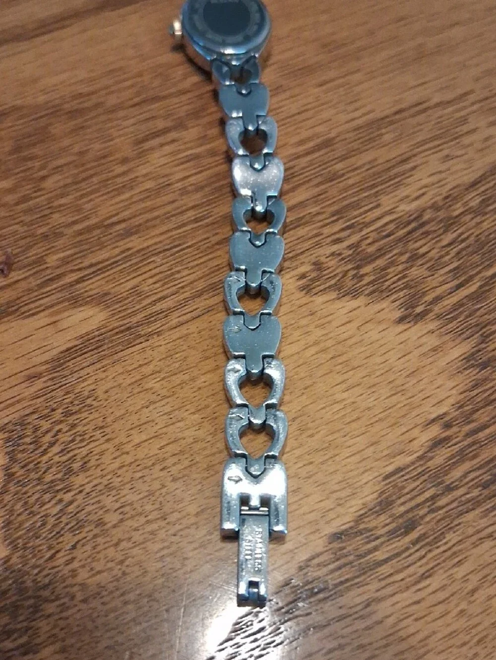 Bulova Two-Tone Heart Link Bracelet Watch in Silver and Gold